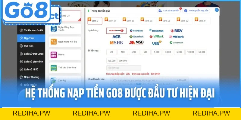 Nạp Tiền GO8 Nhanh Chóng, An Toàn Qua Đa Phương Thức - REDIHA.PW